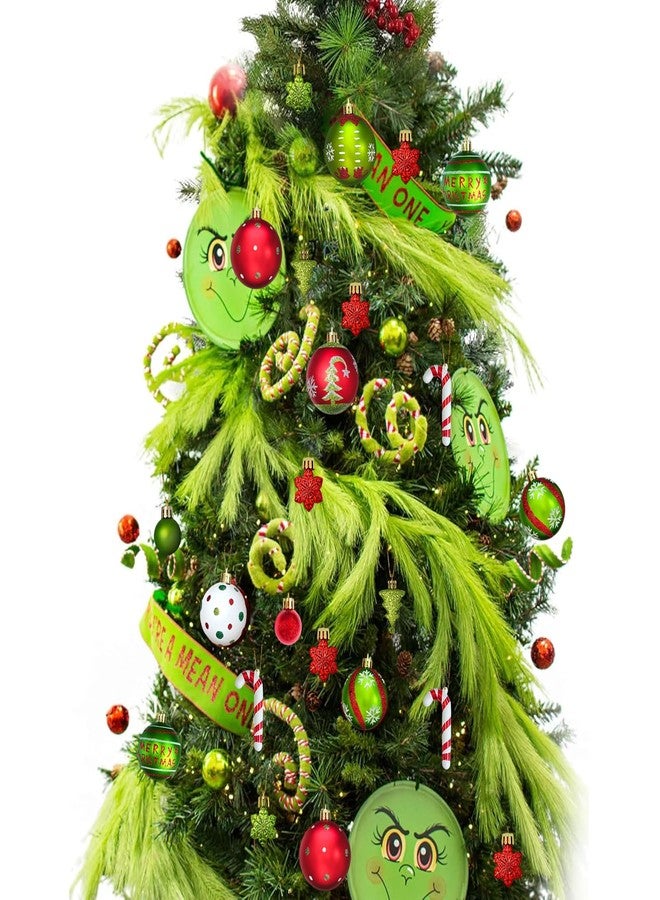 Deritec Christmas Ball Ornaments Glittering Christmas Tree Ball 46pcs Shatterproof Christmas Hanging Balls Decorations Elf Balls Red and Green Snowflake Candy Cane for Christmas Party Wedding Home Decor - Image 5